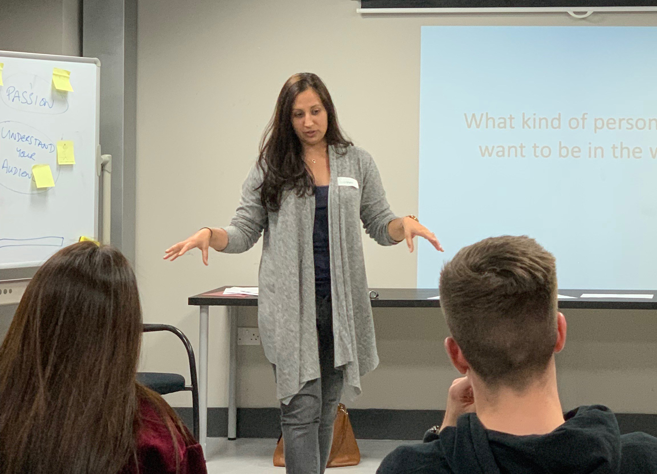Woman presenting to a group